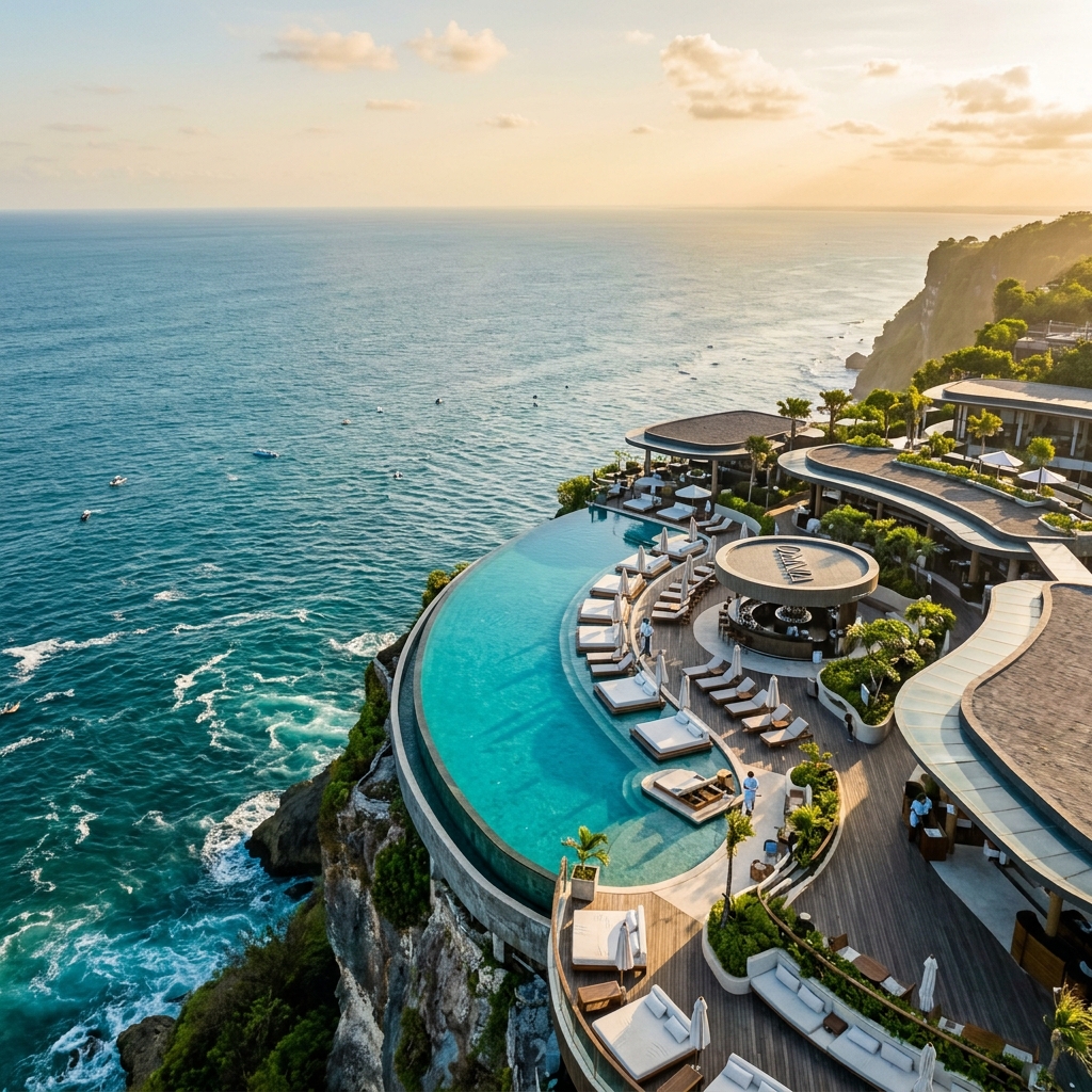 Savaya Bali cliff top infinity pool overlooking the Indian Ocean